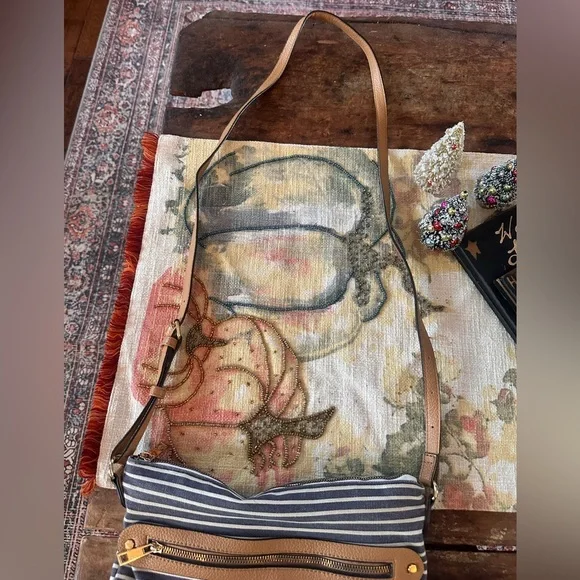 A New Day Striped Blue and Tan Crossbody Bag - Picture 10 of 10